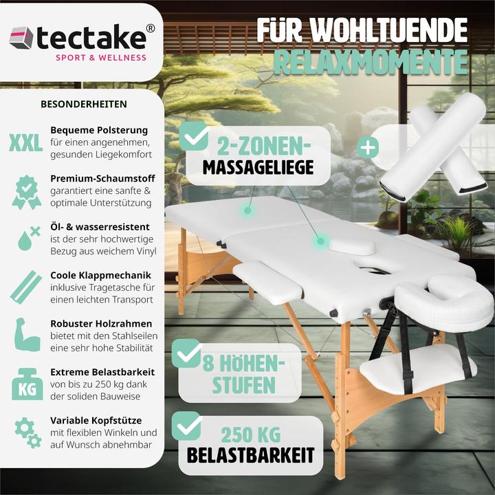 Actual product image tectake Massage Table Set Freddie | Massage table w/ headrest, armrests, face pad & bolster supports