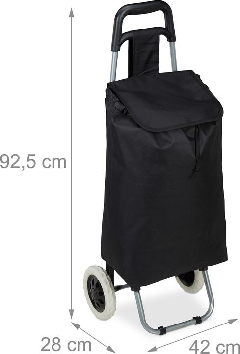 Actual product image Relaxdays Folding Shopping Trolley, Removable 28L Tote