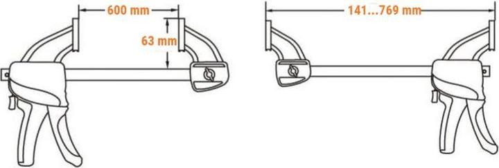 Productafbeelding Kendo Eenhandige snelklem 600 mm (600 mm)