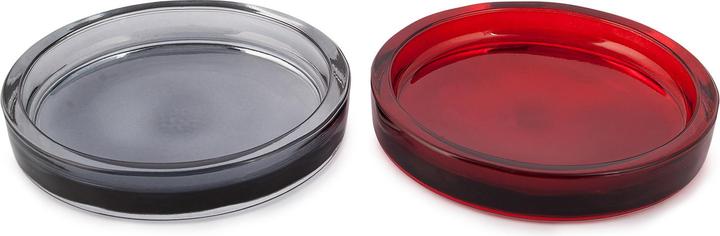 Pajoma Assiette ronde pour bougie, verre, 2 pcs. assortis
