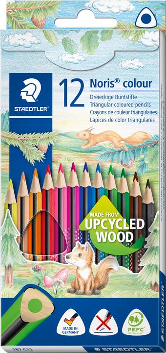 Actual product image Staedtler Coloured pencil (Orange, Green, Brown, Black, Dark Blue, Red, Yellow, Dark Green, Blue, 12 x)