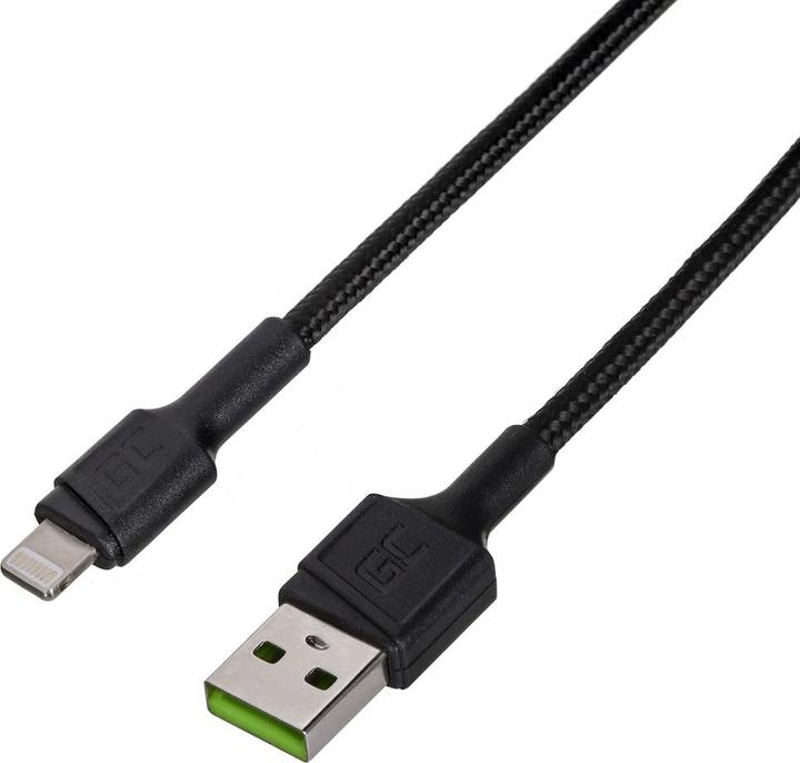 Produktbild GreenCell KABGC24 Lightning-Kabel 0,3 m Schwarz (0.30 m, USB 3.2 Gen 1)