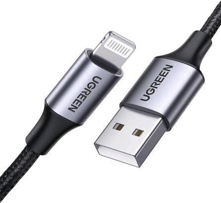 Produktbild Ugreen Lightning USB Nylon Alu MFi (1.50 m, USB 2.0)