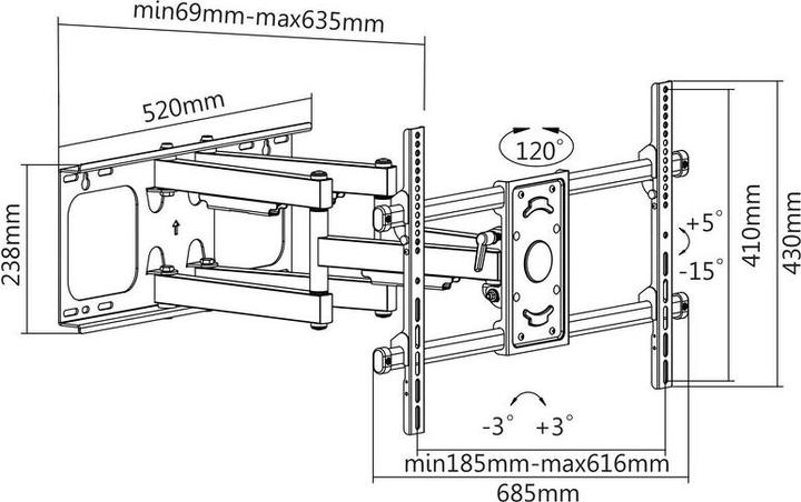 Image du produit Xantron Strongline-960D (Mur, 90", 65 kg)
