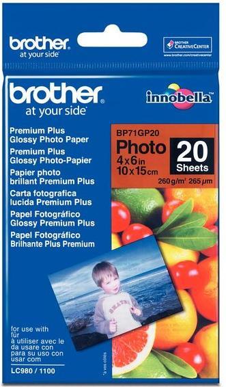 Immagine prodotto Brother Premium Plus Glossy BP-71GP20 (260 g/m², 10 x 15 cm, 20 x)