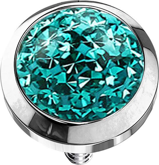 Star Piercing Dermal Anchor Kristall Kuppel türkis Epoxy Schutzschicht (ohne Messing, Chirurgenstahl 316L)