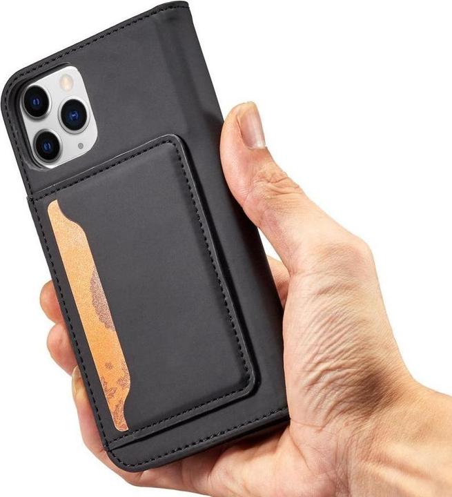 Produktbild Hurtel Magnet Card Case for iPhone 12 cover card wallet card stand black (Apple iPhone 12)