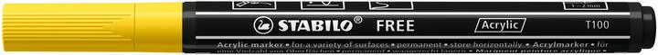 Produktbild STABILO Acrylmarker - FREE Acrylic - T100 Rundspitze 1-2mm - Einzelstift - gelb (Gelb, 2 mm, 1 x)