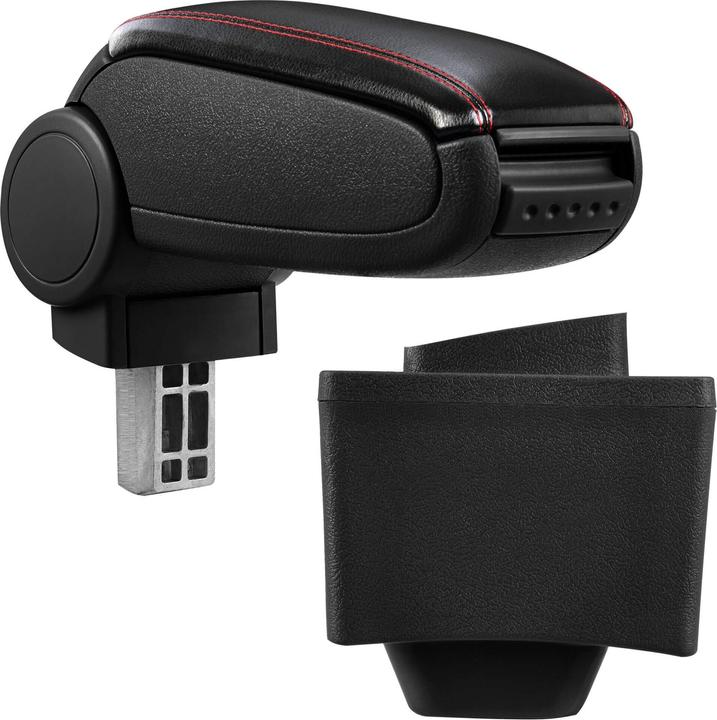Produktbild Pro-Tec Mittelarmlehne Audi A3 S3 8L 96-03 mit Staufach Kunstleder Schwarz mit roten Nähten