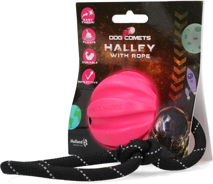 Dog Comets Ball Halley Pink with rope