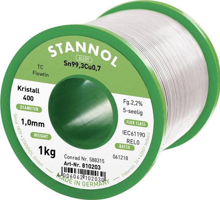Image du produit Stannol Étain de soudure, sans plomb Bobine Flowti (Souder)