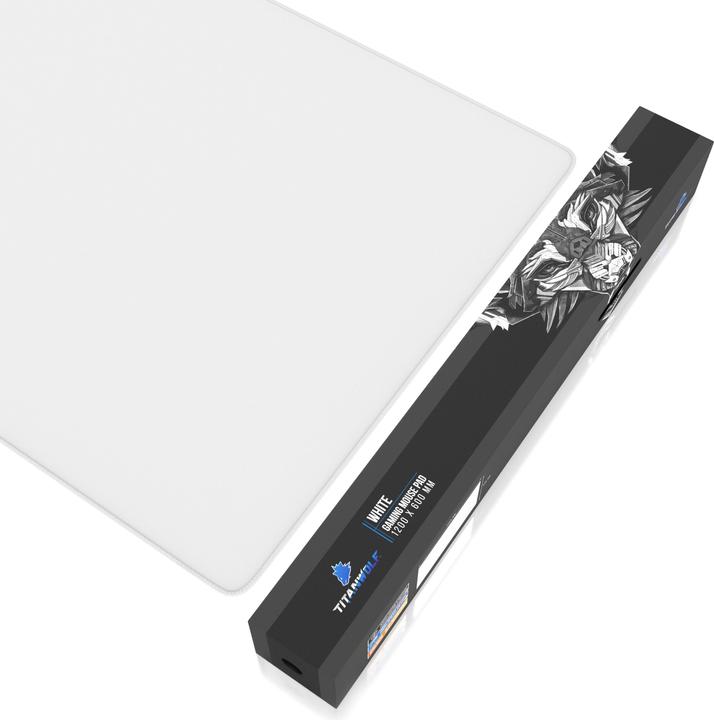Image du produit Titanwolf Tapis de souris de jeu, tapis de souris XXXL Speed 1200 x 600 mm, vitesse & précision, blanc (3XL)