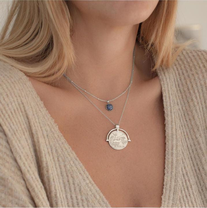 Actual product image Glanzstücke München Ladies sterling silver lapis lazuli silver 40.0 cm base chain + 5.0 cm extension - 11034 (Sterling Silver, 40 - 45 cm)