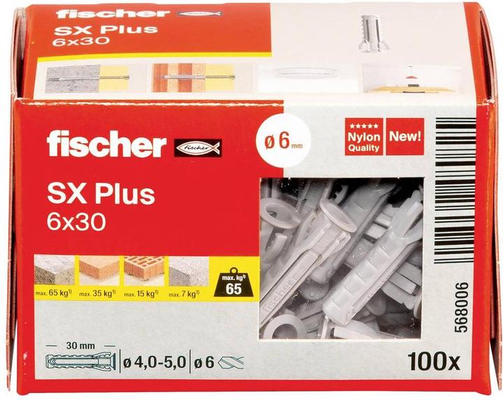 Actual product image Fischer Dowel SX Plus 6x30 (100 pcs.)