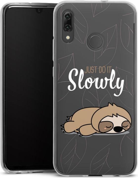 Produktbild DeinDesign Slim Case für Huawei P Smart (2019) Silikon Hülle Ultra Dünn Handyhülle Faultier Sprüche lazy (Huawei P Smart (2019))