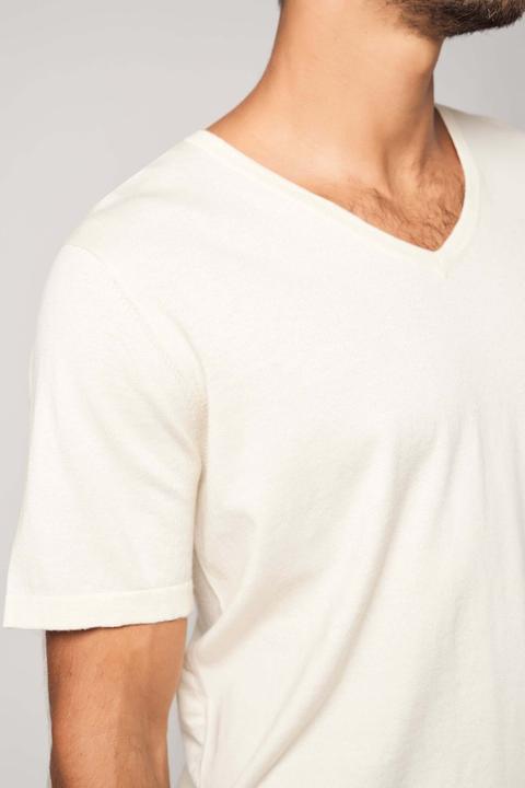 Actual product image Bellemere T-Shirt V-Neck Cotton Cashmere T-Shirt (S)