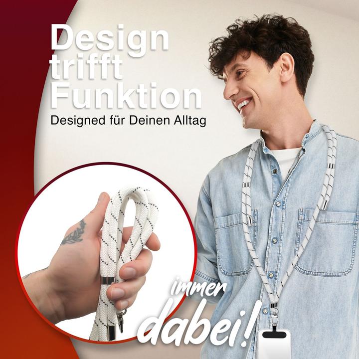 Productafbeelding Nalia HoldMe Lanyard Handykette – Universal Trageband für Smartphones - Verstellbar, Soft & Elastisch