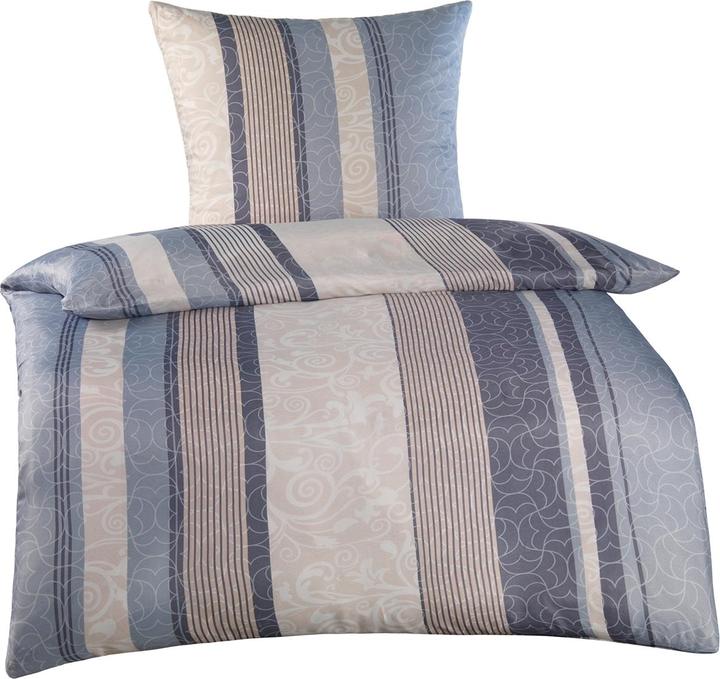 Produktbild HTI-Living Bettwäsche 2-teilig 135 x 200 Microfaser Streifen Blau (Bettwäsche Set, 135 x 200 cm)