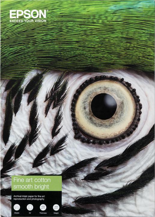 Immagine prodotto Epson Cotone Fine Art Liscio Luminoso 25 Fogli (300 g/m², 29.70 cm, 21 cm)