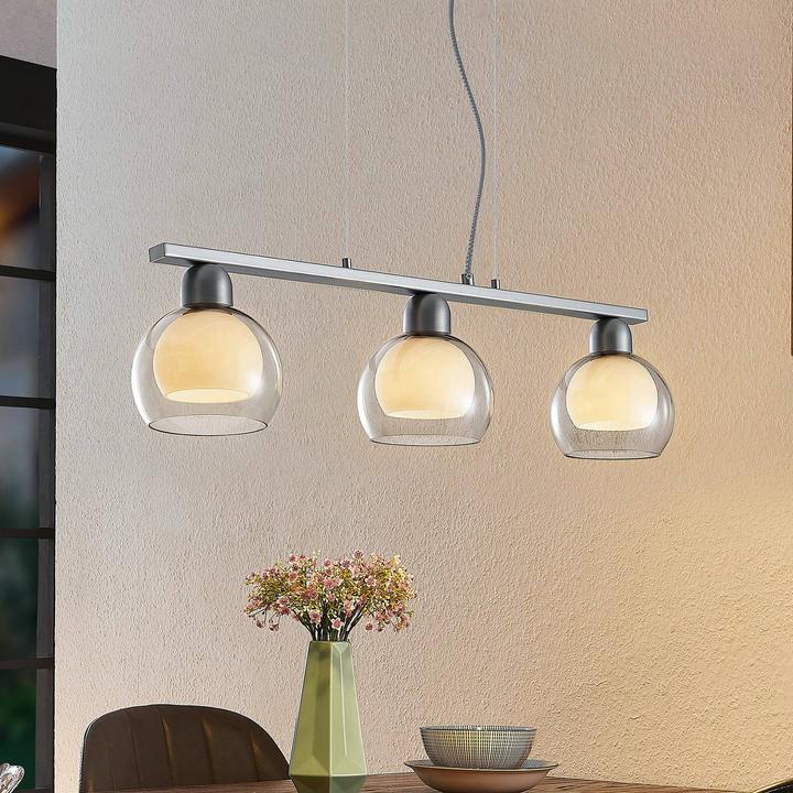 Actual product image Lucande Kaiya 3 pendant light L14 nickel (E14)