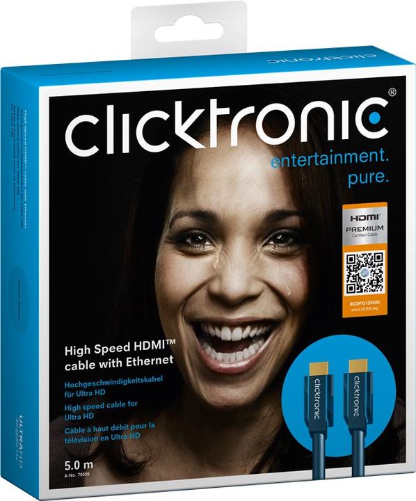 Actual product image Goobay Clicktronic High Speed HDMI Cable Ethernet (5 m, HDMI)