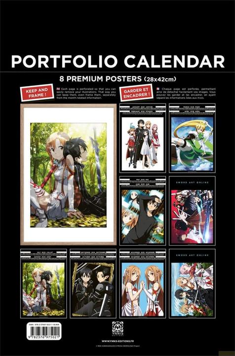 Actual product image Ynnis Sword art on line : portfolio calendar 2025 : 8 premium posters (Hardcover, French)