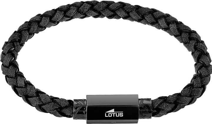 Lotus Armband (22 cm, Leder, Edelstahl)