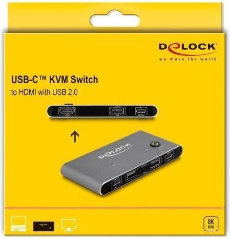 Immagine prodotto Delock Commutatore KVM USB-C™ per HDMI 8K 60 Hz con USB 2.0