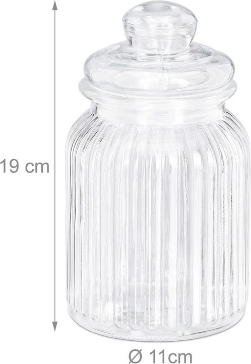 Image du produit Relaxdays Lot de 6 bocaux en verre, 1000 ml (1 l)