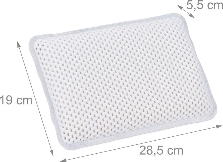 Actual product image Relaxdays Bath Pillow, With 8 Suction Cups (28.5 x 5.5 x 19 cm)
