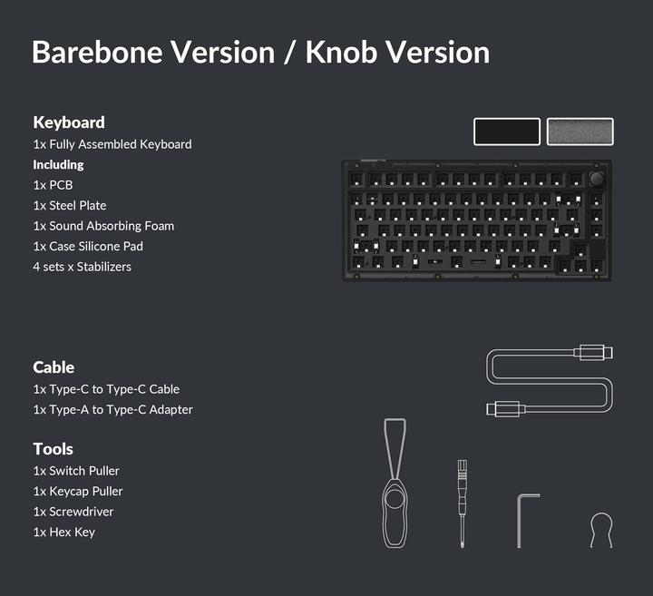 Image du produit Keychron Version V1 Barebone Knob (Barebone, Filaire)