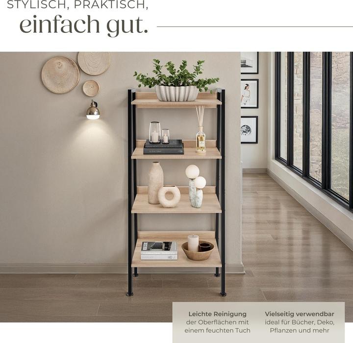Actual product image tectake Free standing shelf Chatham | With 4 to 5 tiers (57.5 x 52 x 138 cm)