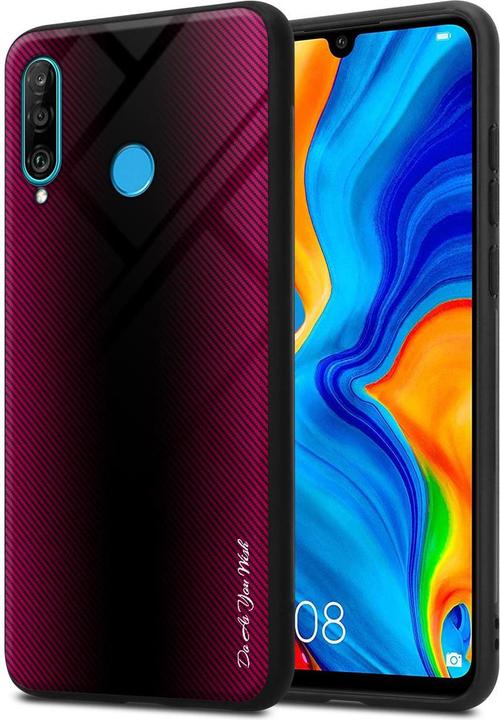 Produktbild Cadorabo TPU Gestreiftes Glas Cover (Huawei P30 Lite)