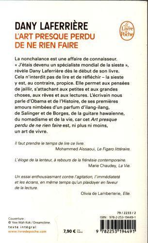 Produktbild L'art presque perdu de ne rien faire (Französisch, Dany Laferrière, 2017)