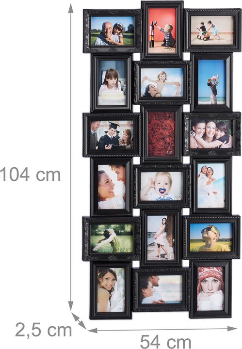 Image du produit Relaxdays Cadre photos pêle-mêle 18 photos (10 x 15 cm)