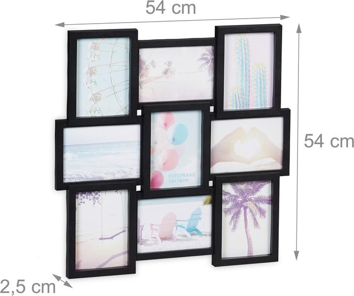 Actual product image Relaxdays Collage Picture Frame for 9 Photos (13 x 18 cm)