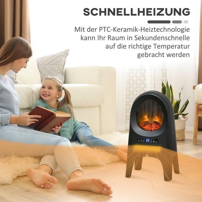 Produktbild Swisshandel24 3 Modi Keramik Heizlüfter mit Timer 2000 W Elektroheizung mit LED-Flammen und Überhitzungs- und Kipp (2000 W)