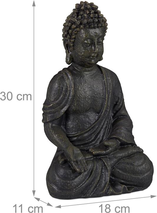 Actual product image Relaxdays Sitting Buddha Figurine, 30 cm (16.5 x 23 x 13.5 cm)