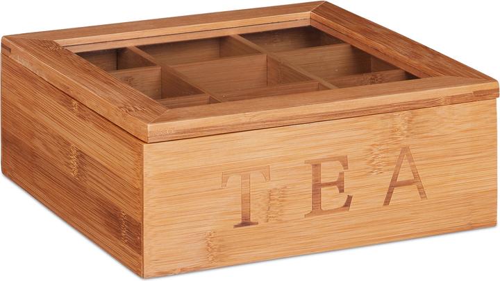 Image du produit Relaxdays Boîte à thé avec fenêtre, bambou