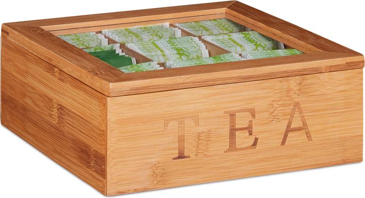 Image du produit Relaxdays Boîte à thé avec fenêtre, bambou