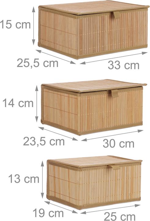 Produktbild Relaxdays Aufbewahrungskorb (3 x, 33 x 25.5 x 15 cm)