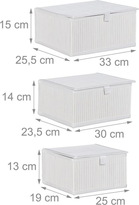 Actual product image Relaxdays Aufbewahrungskorb (3 x, 33 x 25.5 x 15 cm, 25 x 19 x 13 cm)