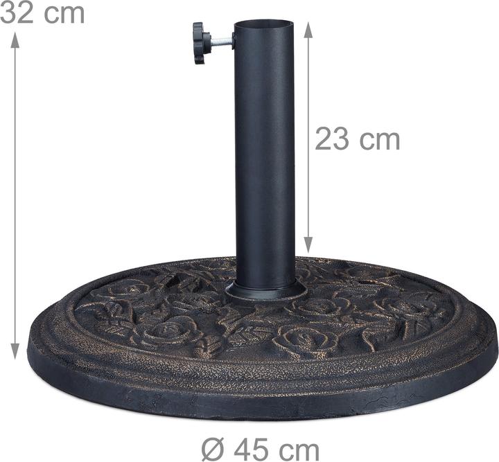 Image du produit Relaxdays Pied de parasol, motifs roses