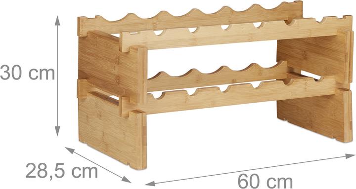 Actual product image Relaxdays Stacking Wine Rack (60 x 28.5 x 30 cm, 12 Fl.)