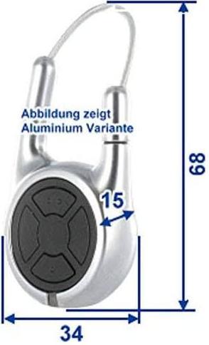 Actual product image Hörmann Hand-held transmitter HSD2 868-BS chrome SW-Europe 2 buttons with key ring 436775 (Handheld transmitter)