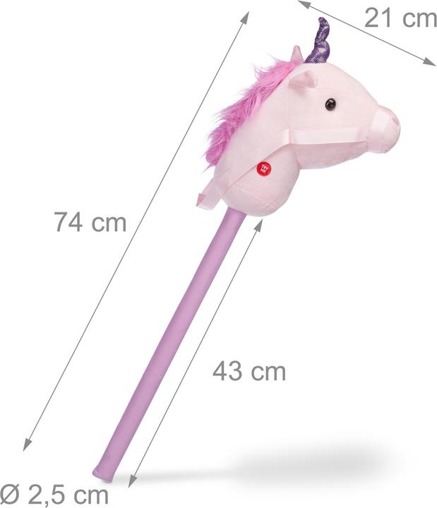Image du produit Relaxdays Cheval à bâton licorne et son, enfants