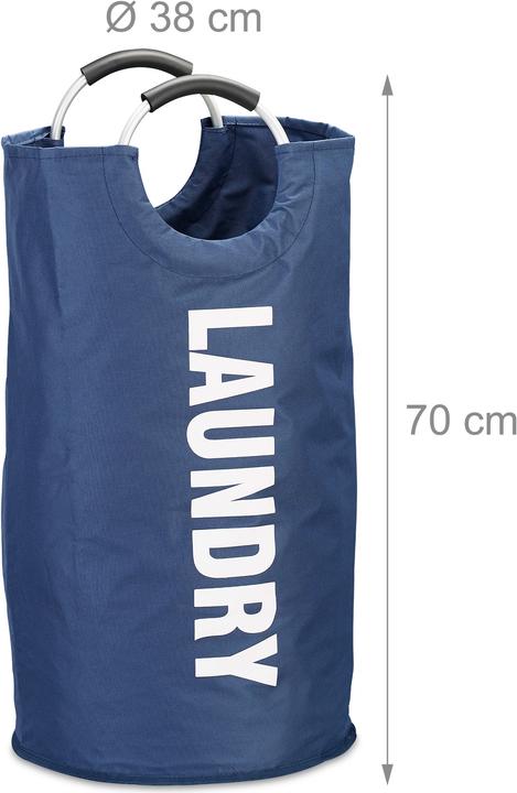 Actual product image Relaxdays Folding Laundry Hamper with Handles (60 l)
