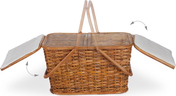 Image du produit Relaxdays Panier de Pique-Nique Tressé Couvercle
