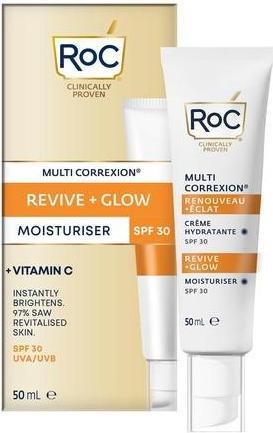 Immagine prodotto Roc Multi Correxion Revive + Glow Moisturiser SPF 30 with Vitamin C for Hydration and Sun Protection (Crema solare viso, SPF 30)