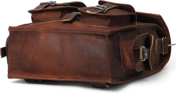 Produktbild Only-Bags.Store 2 in 1 Convertible Leder Laptop Messenger Rucksack, Vintage Brown Leder Laptop Rucksack, Leder